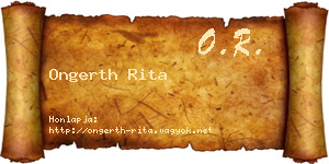 Ongerth Rita névjegykártya